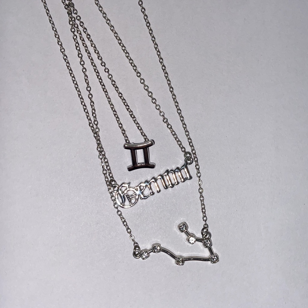Stackable Gemini Necklaces Adjustable Chain
